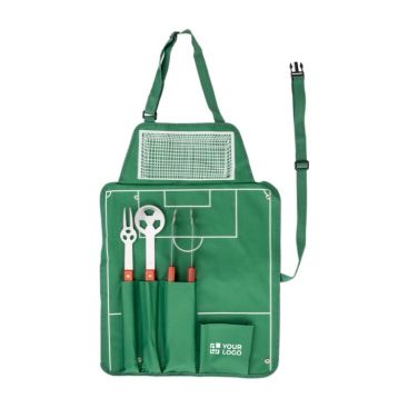Grembiule speciale per barbecue con 4 utensili a tema calcio