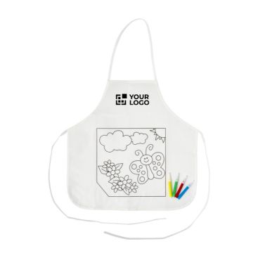Grembiule per bambini con 4 pennarelli da colorare 80 g/m2