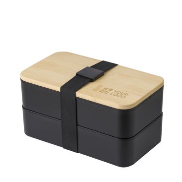 Portapranzo doppio con divisorio interno e posate da 800ml Duo Compact