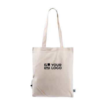 Shopper pieghevole in cotone Fairtrade da personalizzare 120 g/m2