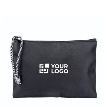 Pochette in nylon con cordino bicolore sulla zip 240 g/m2