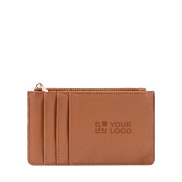 Portamonete e portatessere con zip in similpelle