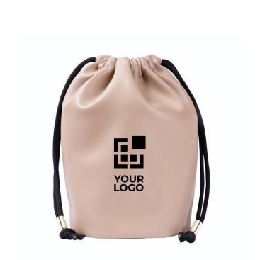 Beauty case a sacca in similpelle con chiusura a cordini