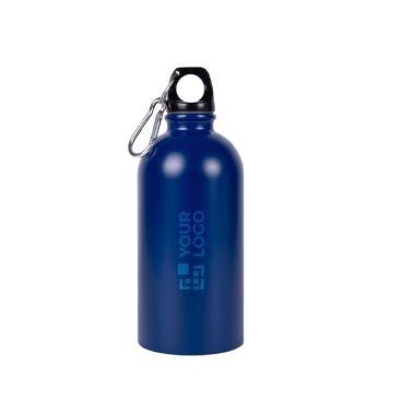 Borraccia in acciaio inox riciclato con moschettone argentato 500ml