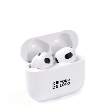 Auricolari wireless con 3 ore di riproduzione in custodia bianca