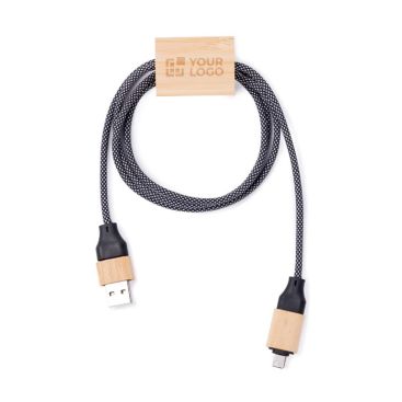 Cavo di ricarica da 1M con dettaglio in bambù da personalizzare