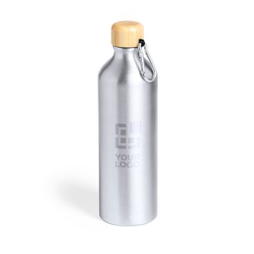 Borraccia in alluminio con tappo in bambù e moschettone 800ml Helsinki
