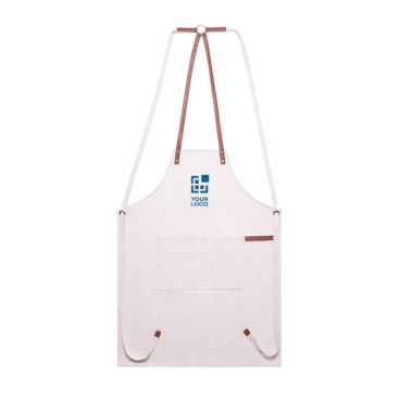 Grembiule in cotone canvas con nastri regolabili in similpelle 340g/m2