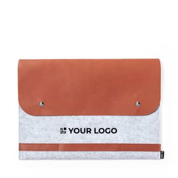 Custodia per laptop in feltro RPET con patta in similpelle 14''