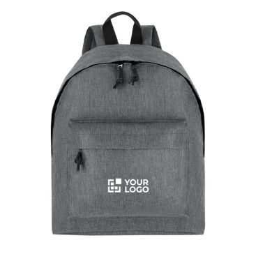 Zaino in poliestere riciclato con tasca frontale e design mélange