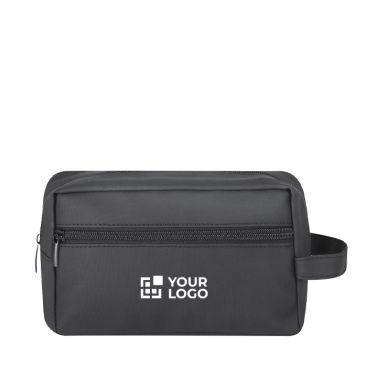 Necessaire multiuso con maniglia in pelle sintetica e tasca frontale