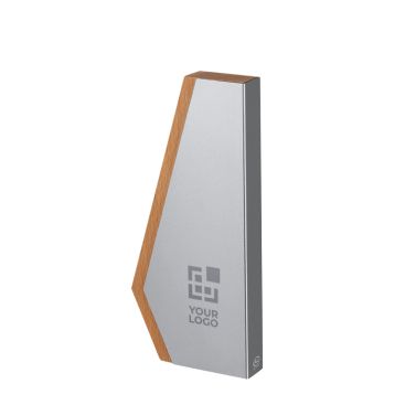 Targa trofeo con base in legno e frontale in alluminio riciclato