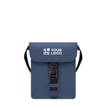 Borsa a tracolla in pelle sintetica con tasca centrale e chiusura a fibbia