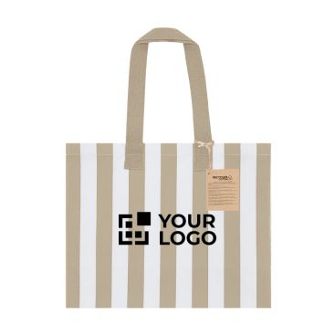 Borsa in cotone riciclato con soffietto e manici lunghi 310 g/m²