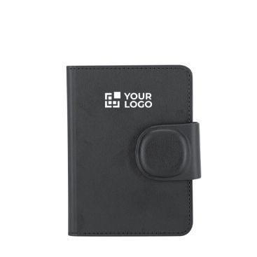 Custodia per passaporto in pelle sintetica con localizzatore e chiusura magnetica