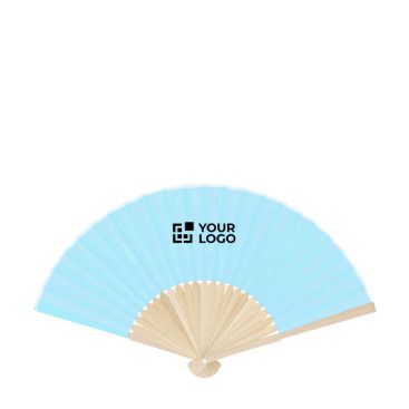 Ventaglio con stecche in bambù e tessuto in poliestere in colori