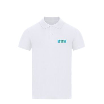 Polo bambino a manica corta in cotone bianco con rinforzo al collo 180 g/m²