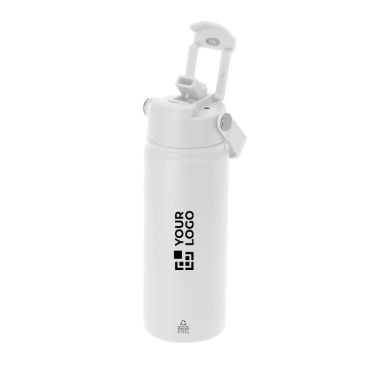 Bicchiere termico in acciaio inox con coperchio con foro e cannuccia 550ml