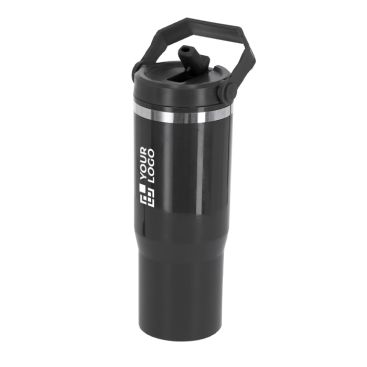 Bicchiere termico a doppia parete con cannuccia e manico per il trasporto 900ml