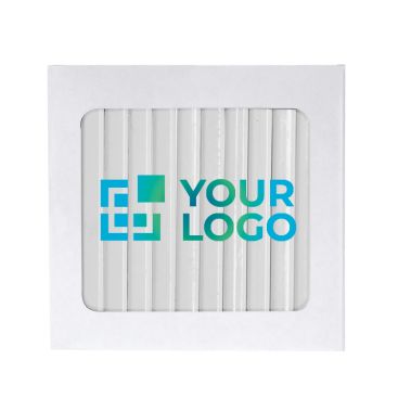 Matite in legno bianche in confezione da 12 per incisione digitale