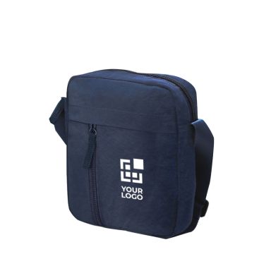 Borsa a tracolla in soft nylon con tasca frontale e chiusura con cerniera