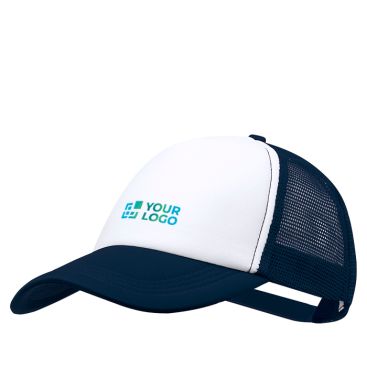 Cappellino trucker in poliestere a 5 pannelli con chiusura regolabile