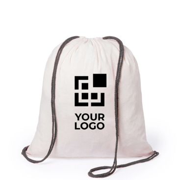 Zainetti di cotone con corde colorate vista area di stampa