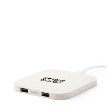 Base di ricarica wireless per fino a 3 dispositivi in fibra di grano