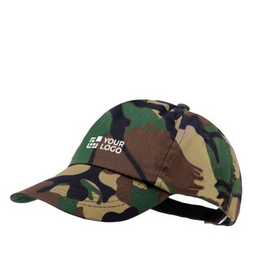 Cappellino a 5 pannelli in cotone e poliestere con design mimetico