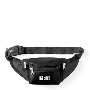 Marsupio in resistente poliestere 420D con 4 tasche con zip Marsupio in resistente poliestere 420D con 4 tasche con zip