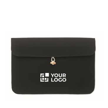 Custodia per pc 15'' in cotone 220 gr/m² con bottone di bambù