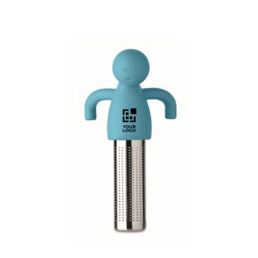 Infusore per tè in acciaio inox a forma di omino in silicone