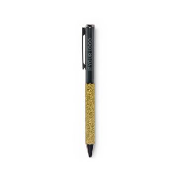Penna girevole in materiali riciclati con inchiostro blu
