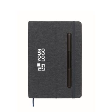 Taccuino con copertina rigida con supporto per cellulare A5 a righe