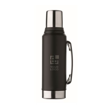 Thermos in acciaio inox riciclato con 1 bicchiere e manico laterale 1L