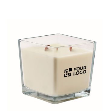 Candela extra large profumo vaniglia con 2 stoppini in legno