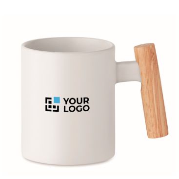 Tazza in ceramica con manico dritto in legno 320ml