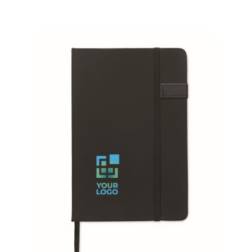 Taccuino nero a copertina rigida con chiavetta USB inclusa A5 a righe