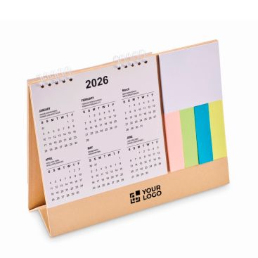 Calendario da tavolo con post-it e blocco note