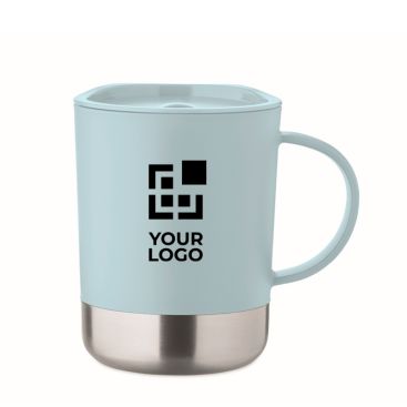 Bicchiere in plastica con base in acciaio inox 300 ml