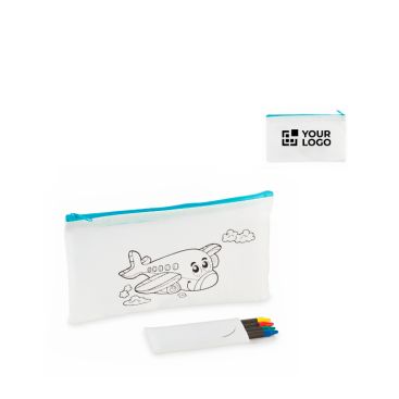 Astuccio per bambini in non woven da colorare con 4 matite