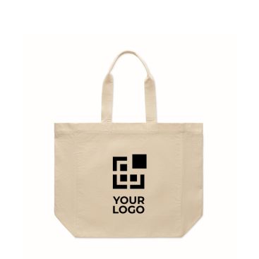 Borsa tote bag in cotone con soffietto e manici 220 g/m²