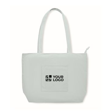 Borsa grande in velluto a coste in poliestere con zip 220 g/m²