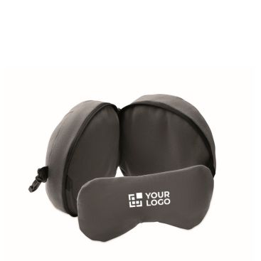 Cuscino da viaggio 2 in 1 con mascherina per gli occhi integrata