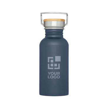 Borraccia in acciaio inox a parete singola con tappo in bambù 550ml