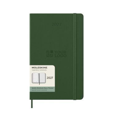 Agenda settimanale 12 mesi in carta effetto pelle con copertina rigida Moleskine