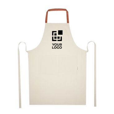 Grembiule in cotone riciclato con nastro per collo colorato 200 g/m²