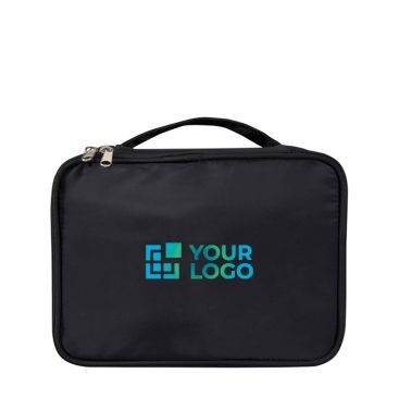 Borsa organizer per trucco in poliestere riciclato con zip