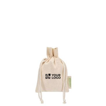 Sacchetto regalo in cotone con chiusura a cordino 140 g/m²