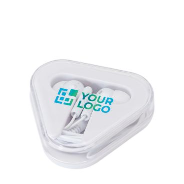 Auricolari semplici con connettore audio e custodia triangolare